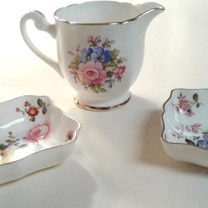 ROYAL CROWN DERBY trinket trays & Windsor  Creamer